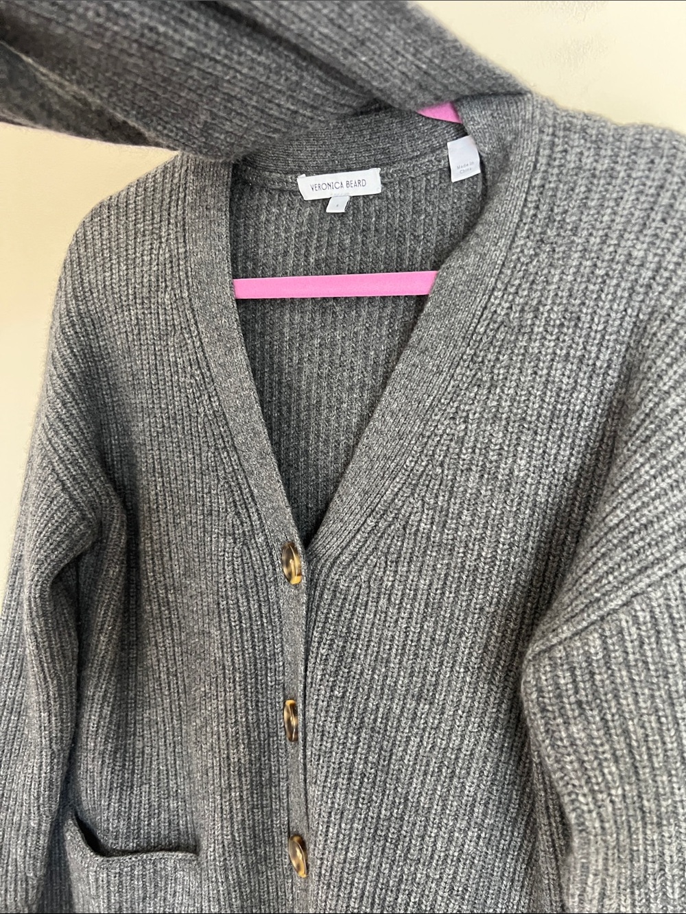 Veronica Beard Scarf Cashmere Wool Cardigan Sweater Womens Small Oversized - Picture 8 of 12